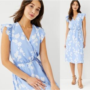 Petite Floral Flutter Sleeve Wrap Dress, Size 10, NWT
